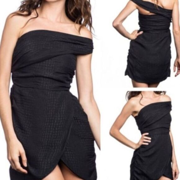 Affliction Women's silk Dress Bailey Tunic Dress Black Premium size 4 - Picture 2 of 13